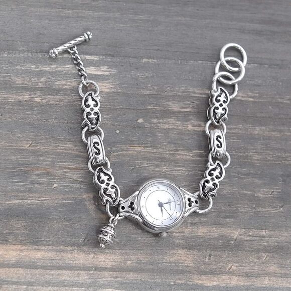 Brighton Russia Ladies Watch Vintage Toggle Clasp Works Silver Plated Retired